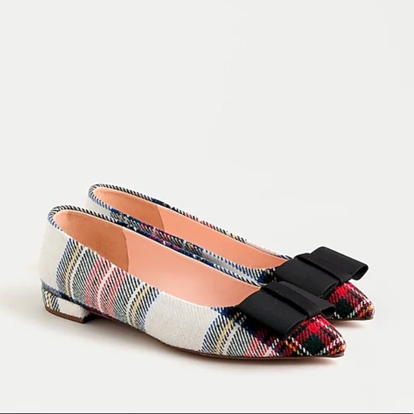 J. Crew Shoes - SOLD J. Crew Pointed-toe flats in snowy Stewart tartan
